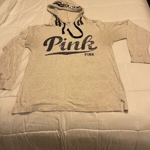 PINK Victoria's Secret Gray Hoodie with Black Accents